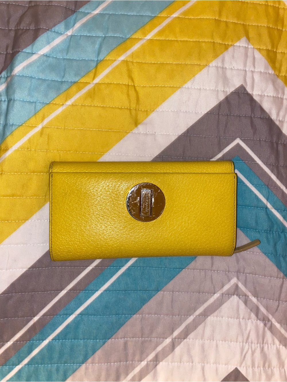 Kate Spade Yellow Leather Women's Wallet - Stylish Zip Clutch